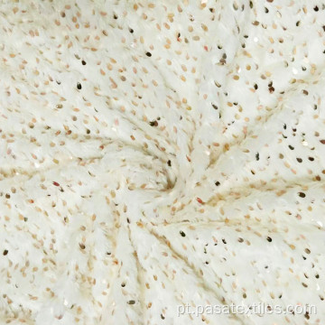 Tecido falso de lantejoulas extensível de lã de luxo 4 vias
